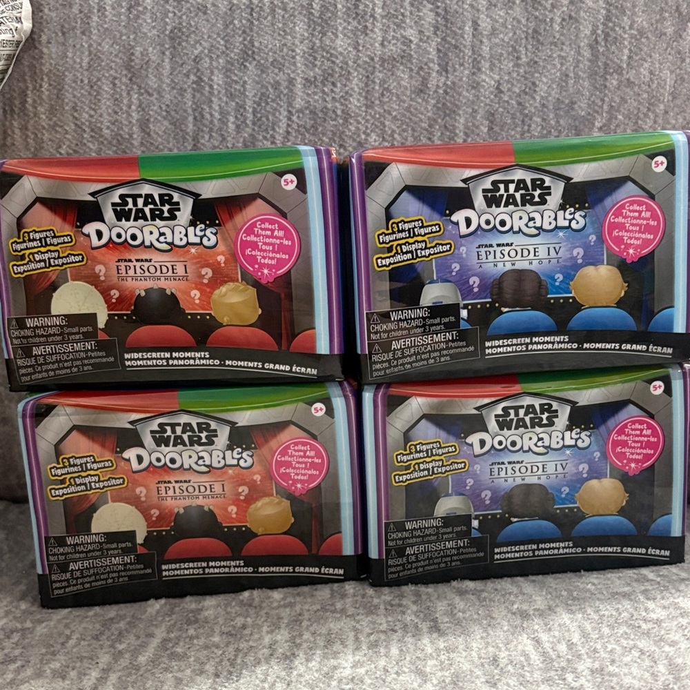 Star Wars Doorables Episode I and IV. Two of each. Never opened